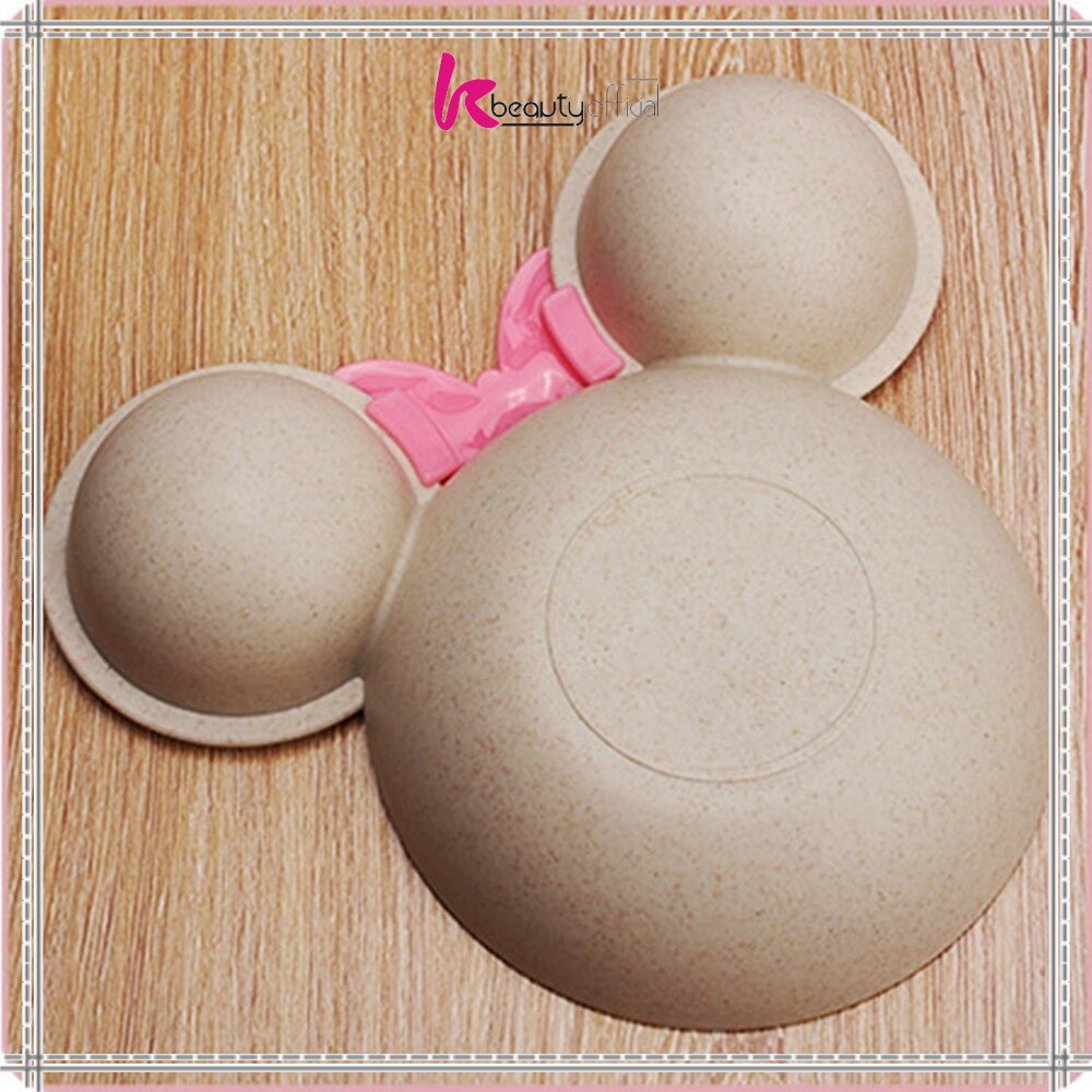 KB-C373 Piring Makan Anak Karakter Miki Set Sendok Garpu / Mangkok Makan Wheat Straw / Tempat Makan Anak Set / Mangkuk Makan Bayi Bahan Jerami Gandum-1