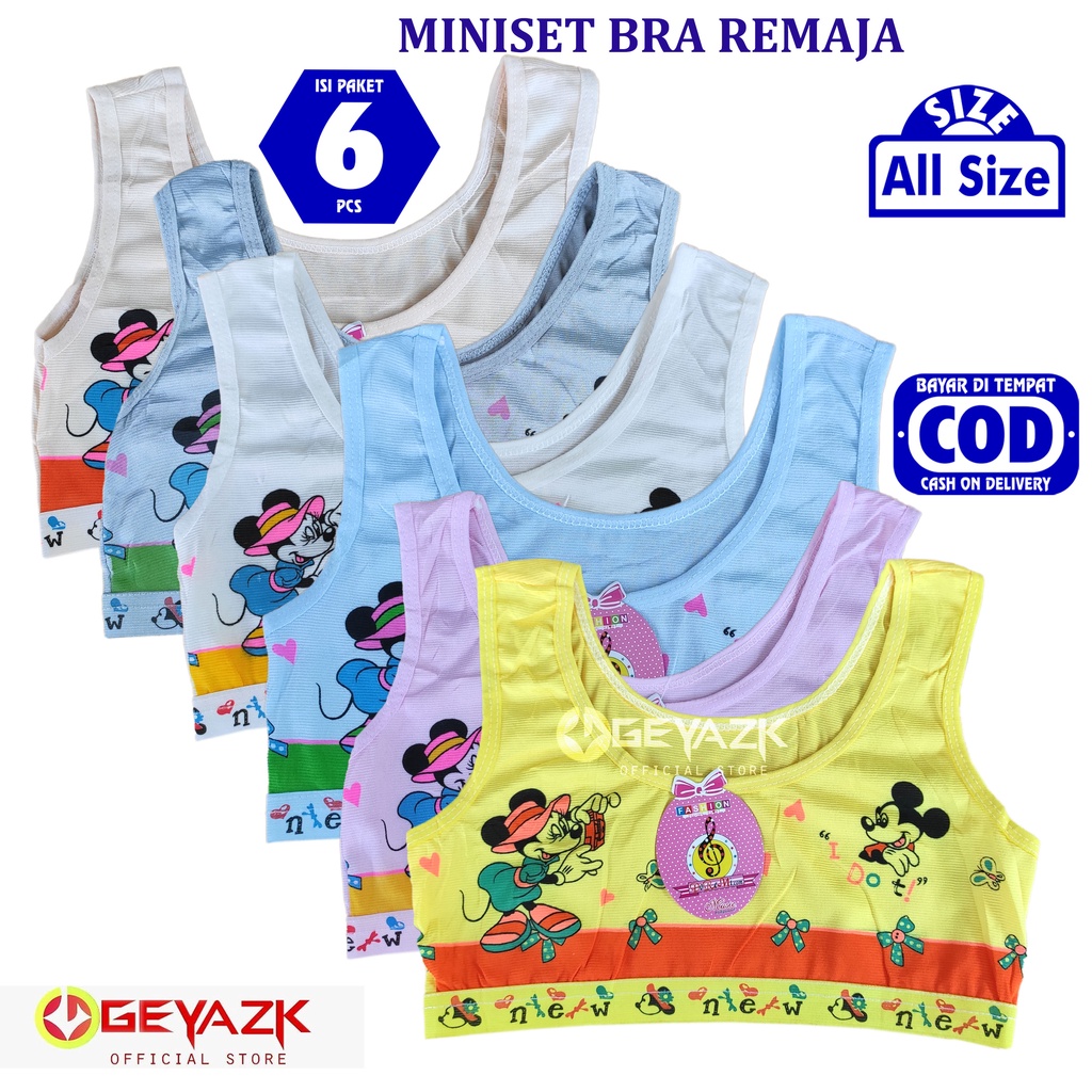 6 Pcs Miniset Anak Remaja Bra Anak Cewek