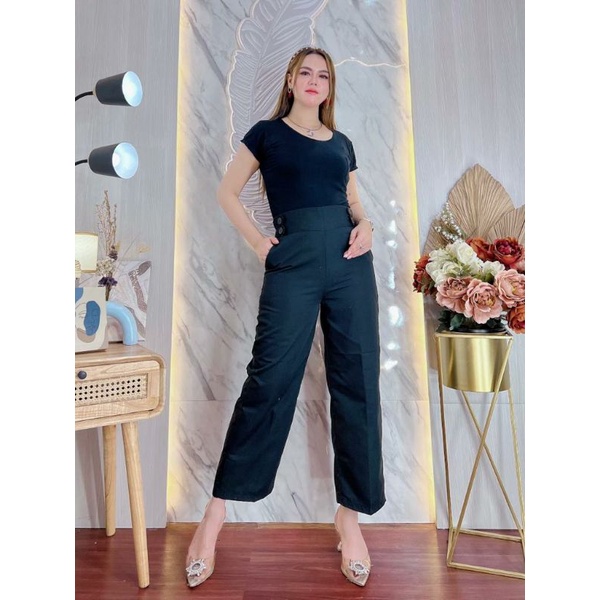 celana kulot highwaist double button