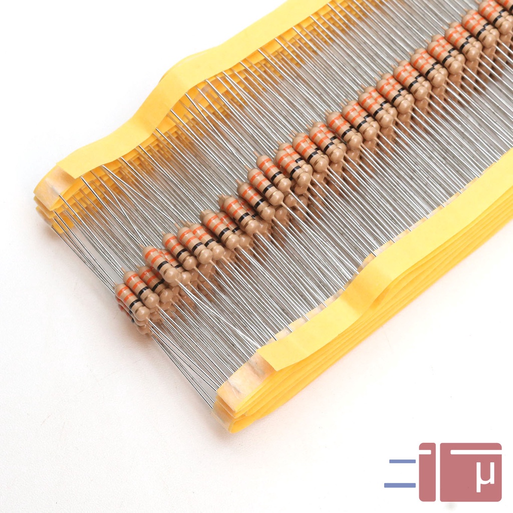x10 Resistor 33R 33 Ohm 1/2W Karbon 5% Taiwan Kaki Tembaga