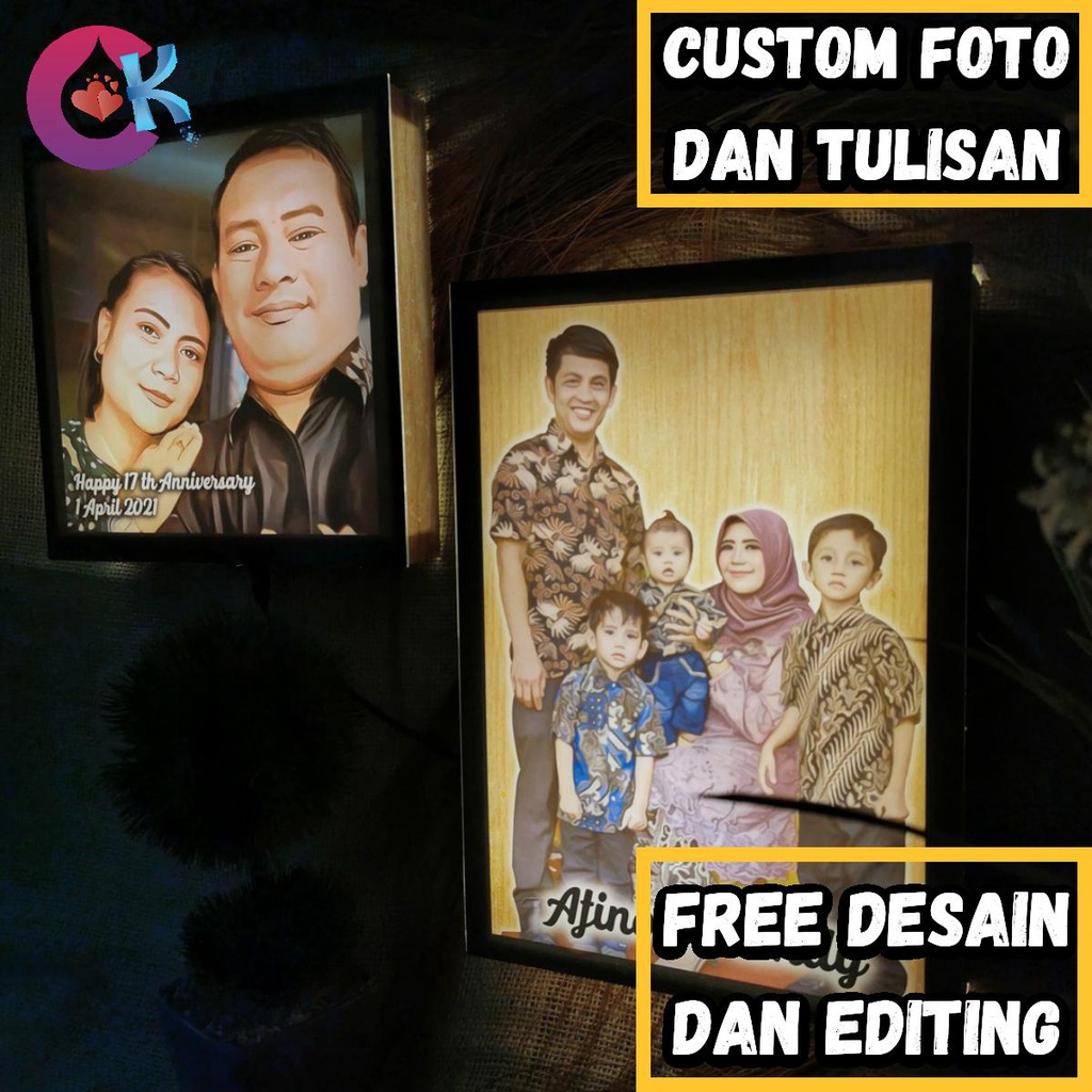 HADIAH ULANG TAHUN ULTAH SUAMI ISTRI IBU BAPAK PACAR KEKASIH LAMPU HIAS UNIK CUSTOM
