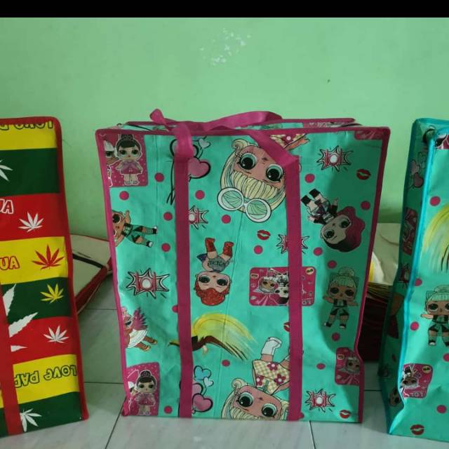 Tas karung motif Kecil/tas serbaguna/tas terpal/tas barang