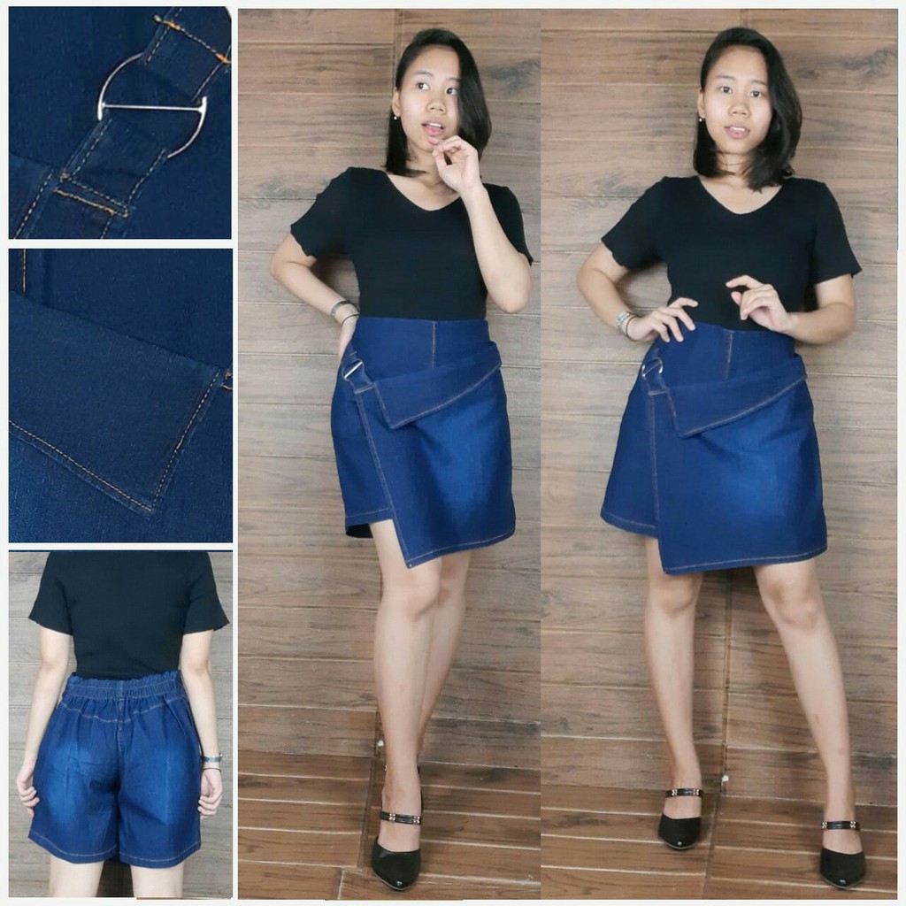 Sb Collection Celana Rok Dewi Hot Pant Jeans Jumbo Wanita