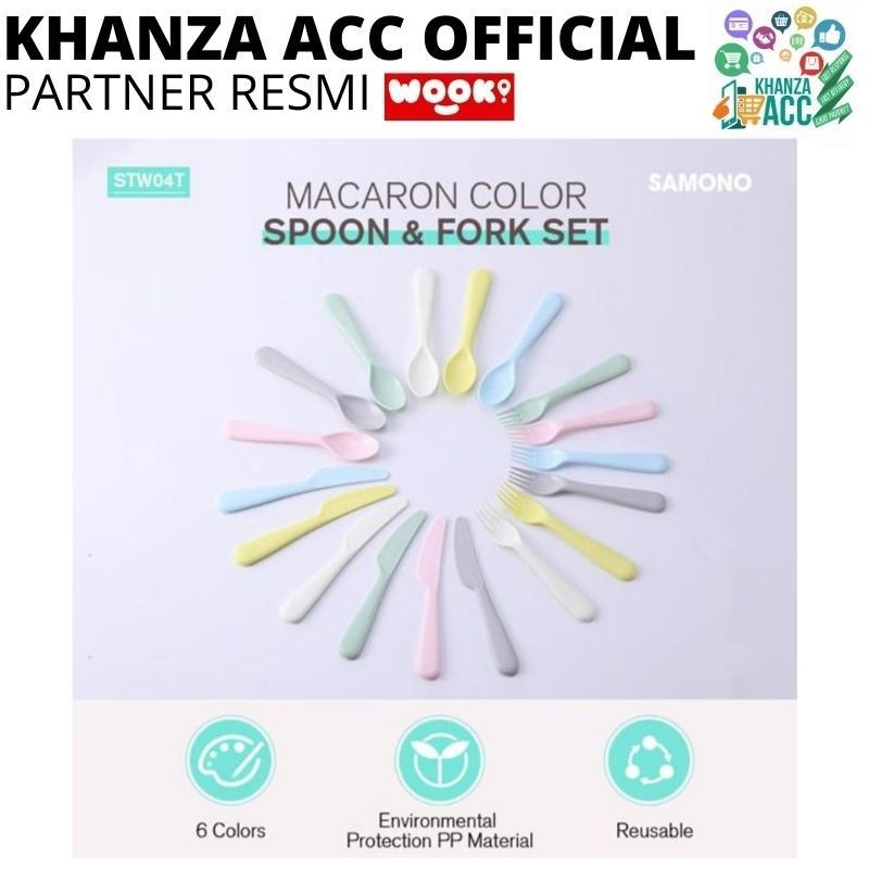 KHANZAACC SAMONO STW04T Sendok Garpu Pisau (1set isi  paket) Colorful