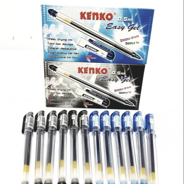 

Harga per 1kotak/12pcs Pulpen/Pen Easy Gel KENKO 0,5MM Berkualitas