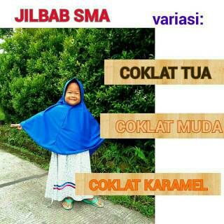  Jilbab anak sekolah Size M bahan kaos PE serut instan M04 