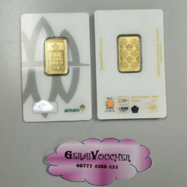 ILogam Mulia 5 Gram, Emas 5 Gram, ANTAM, Kemasan Certieye terbaru 2019, ASLI