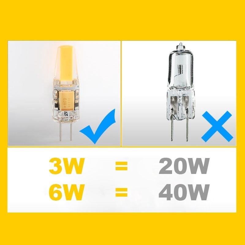 Lampu Bohlam LED COB SMD G4 AC / DC 12V 3W 6W 30W 50W Bahan Silikon Untuk Chandelier