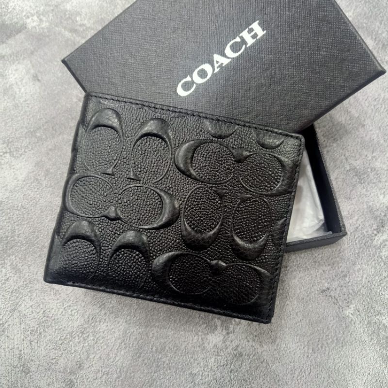 Dompet Lipat Pria Coach Signature Embos Leather Premium Quality