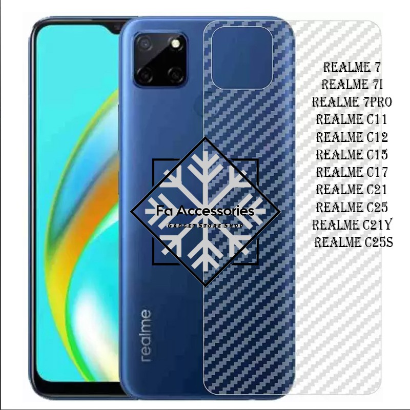 FA Skin Carbon Realme 7 7i 7pro C11 C12 C15 C17 C20 C21 C25 C21Y C25S Y S NARZO 20 20PRO 30a pro