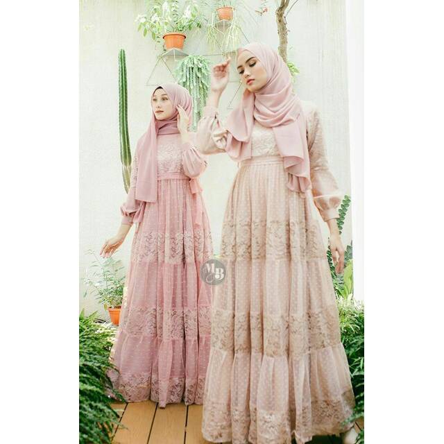 Gamis Dress Gaun nadhira pakaian busana muslimah gaun pesta syar'i