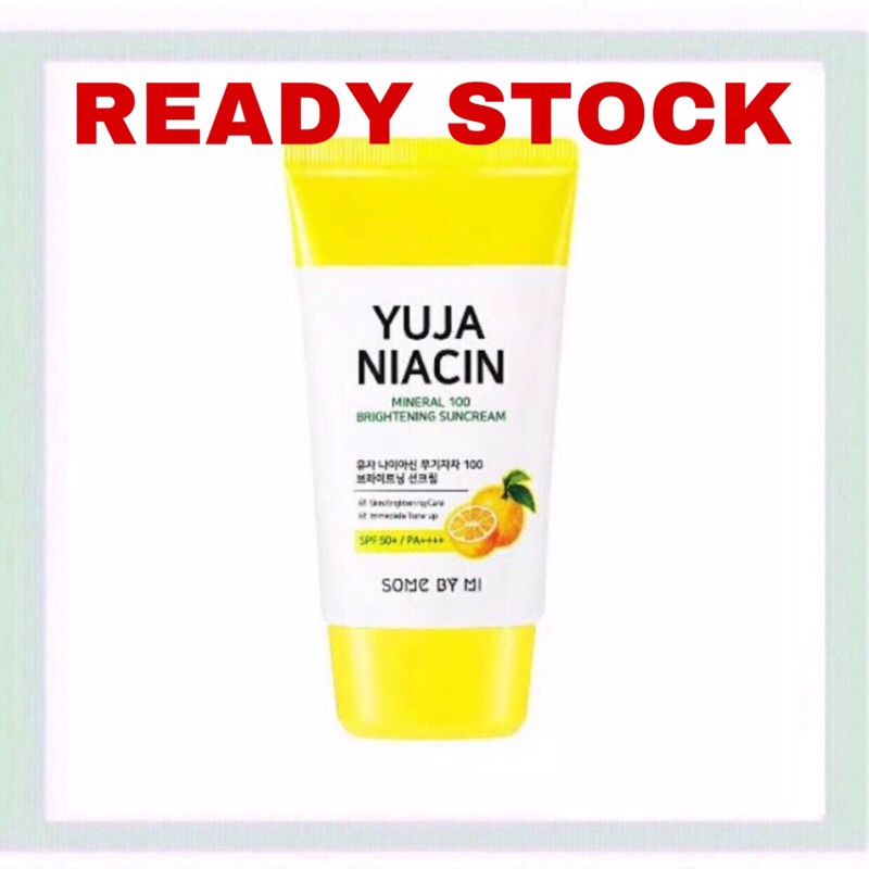 SOMEBYMI Yuja Niacin Mineral 100 Brightening Sunscreen SPF50+ PA++++ 50mL - Some by mi me somebyme