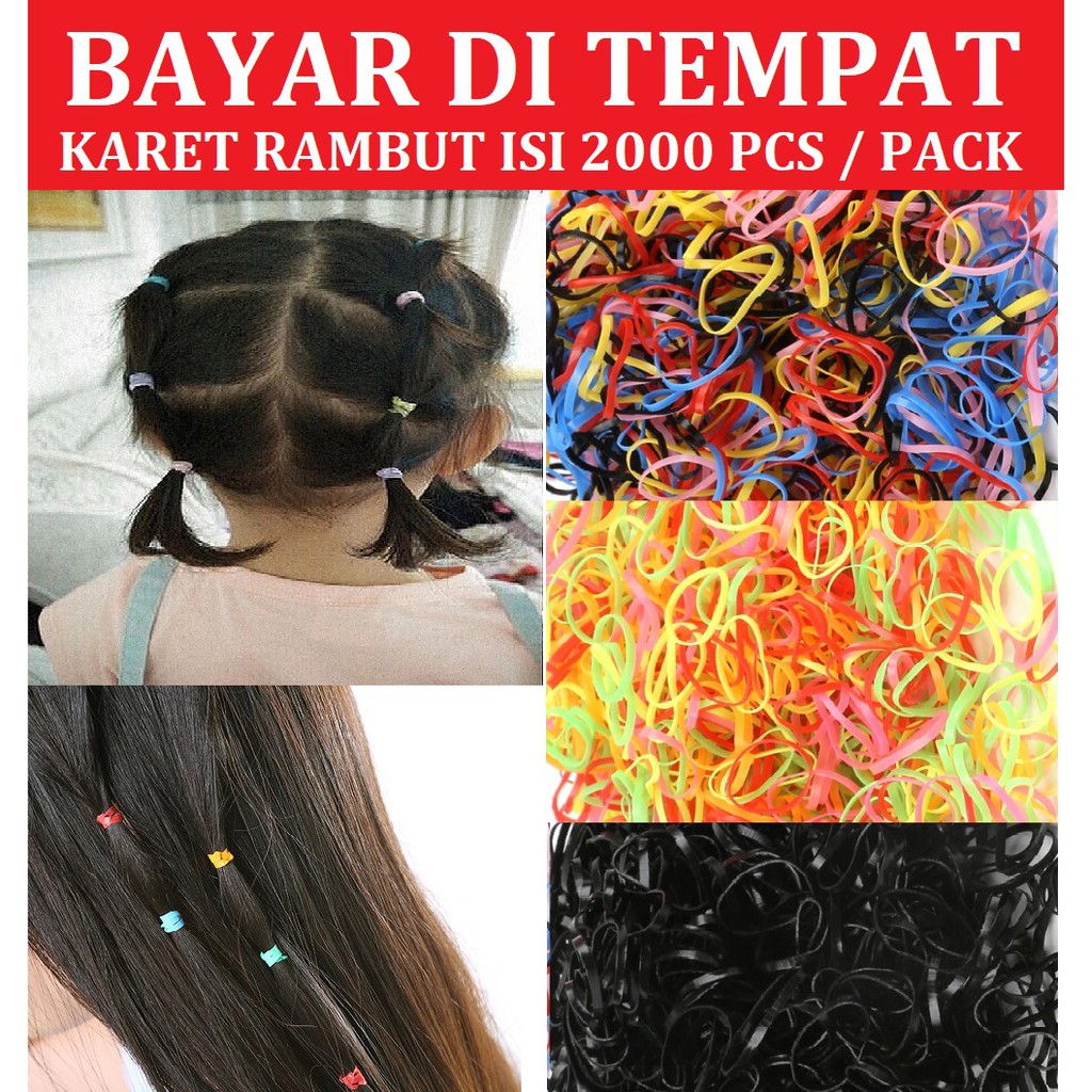 Karet ikut Rambut Aneka warna Isi 2000pcs kualitas terbaik