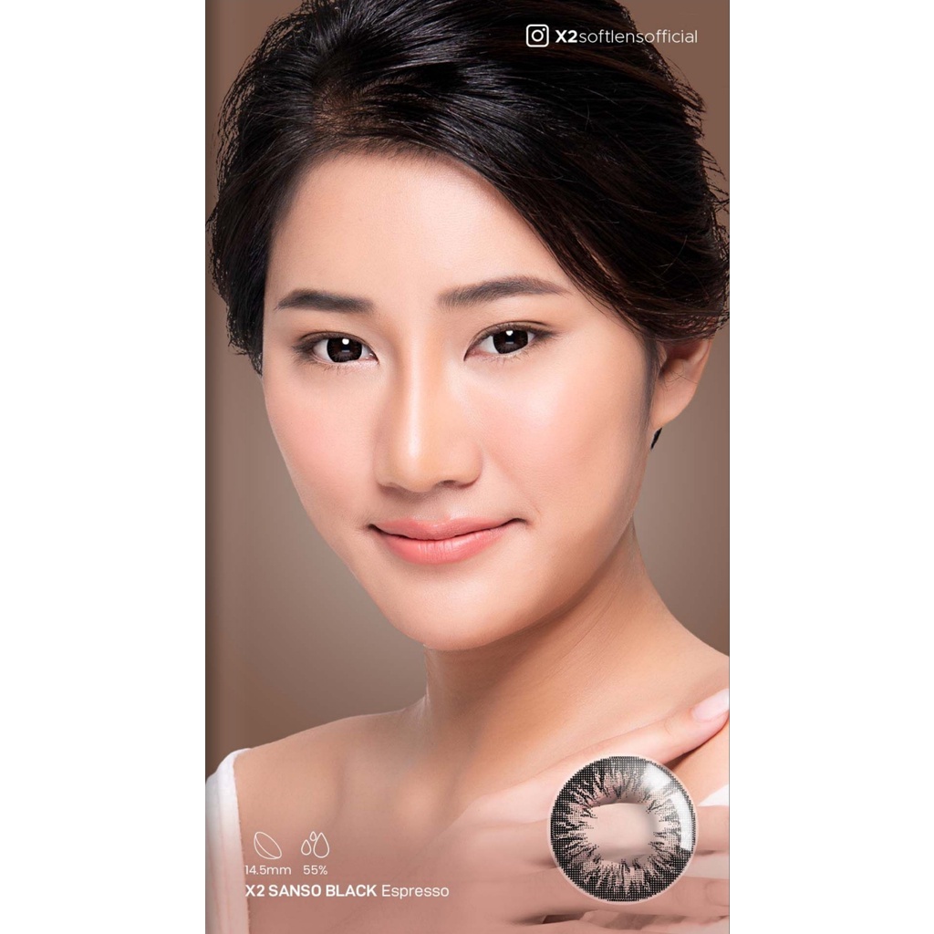 Softlens X2 Sanso Black / Softlens Minus Tinggi / Softlens Kadar air 55%