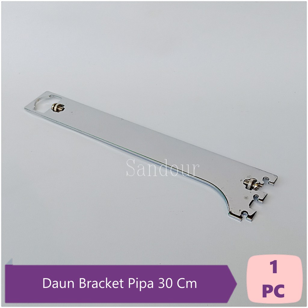 Daun Bracket Pipa 30 Cm Siku Braket Besi Penyangga Pipa Kotak Bulat Sandour SPP