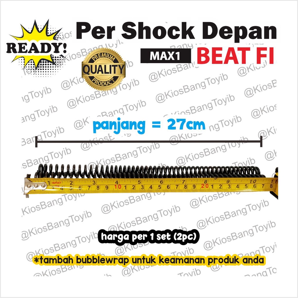 (2pc) Per Ver Shock Skok Depan Honda Beat FI (MAX1) Panjang 28.5cm