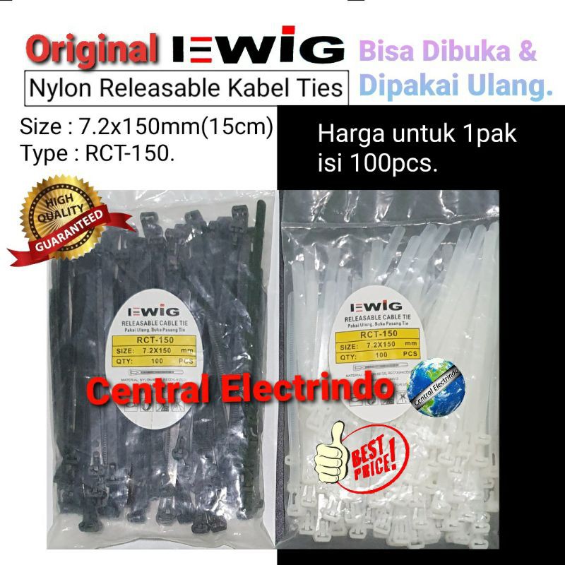 Kabel Ties Releasable 7.2x150mm(15cm) EWIG 1pak 100pcs.