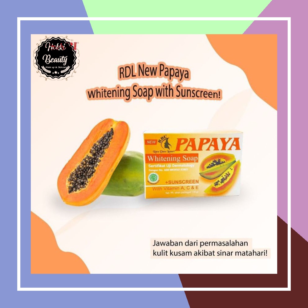 Sabun RDL Papaya Whitening Original with Sunscreen BPOM 135gr