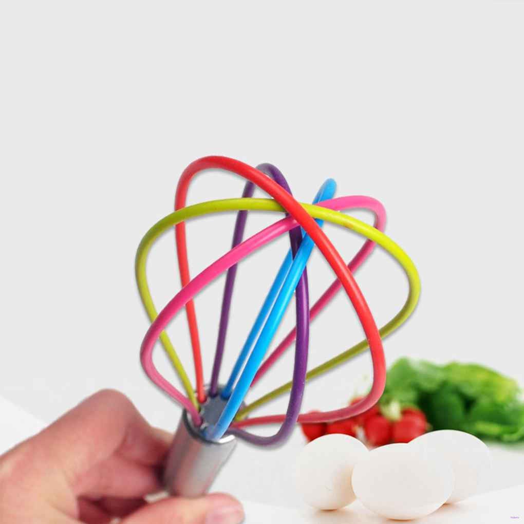 [READY STOCK] Stainless Steel Hand Shank 5 Wires Silicone Eggs Whisk Kitchen Mixer Egg Beater