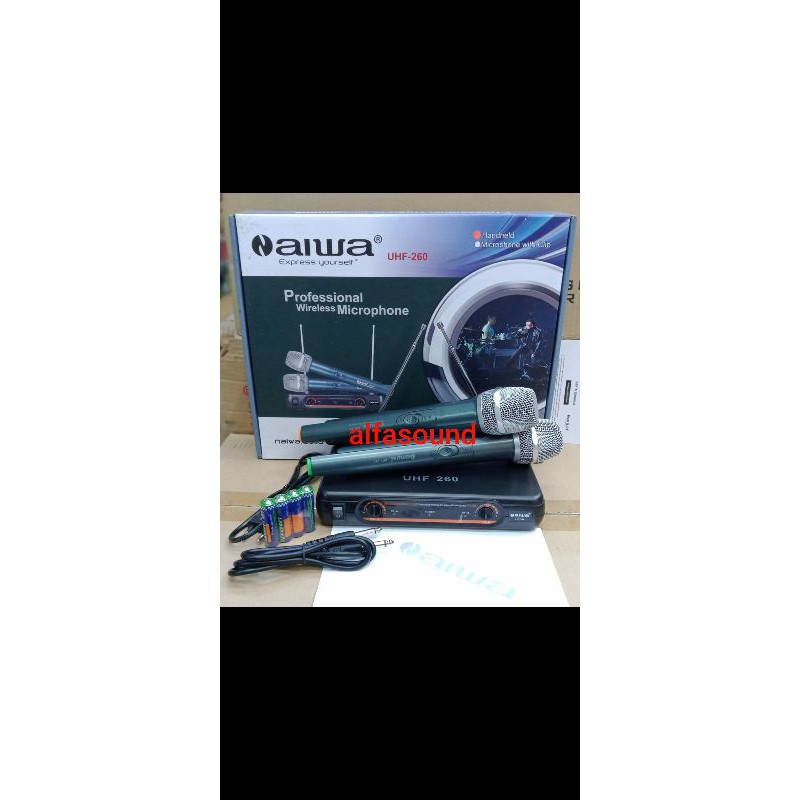 MIC WIRELESS AIWA UHF 260 MICROPHONE AIWA UHF260 PEGANG HANDHELD