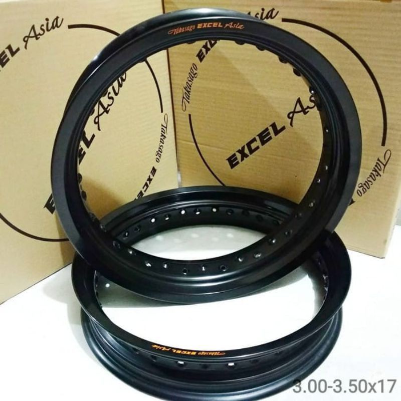 Velg Supermoto Excel Takasago Asia Hitam , Hole 36/36 Lebar 300/350 KLX Dtracker CRF WR