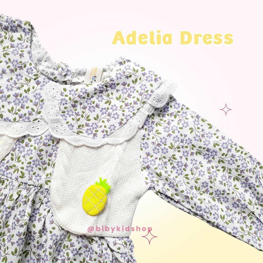 IMPORT Baju Dress Anak Bayi Perempuan Newborn 6 12 Bulan Baby Girl Motif Bunga Lengan Panjang Korean Style