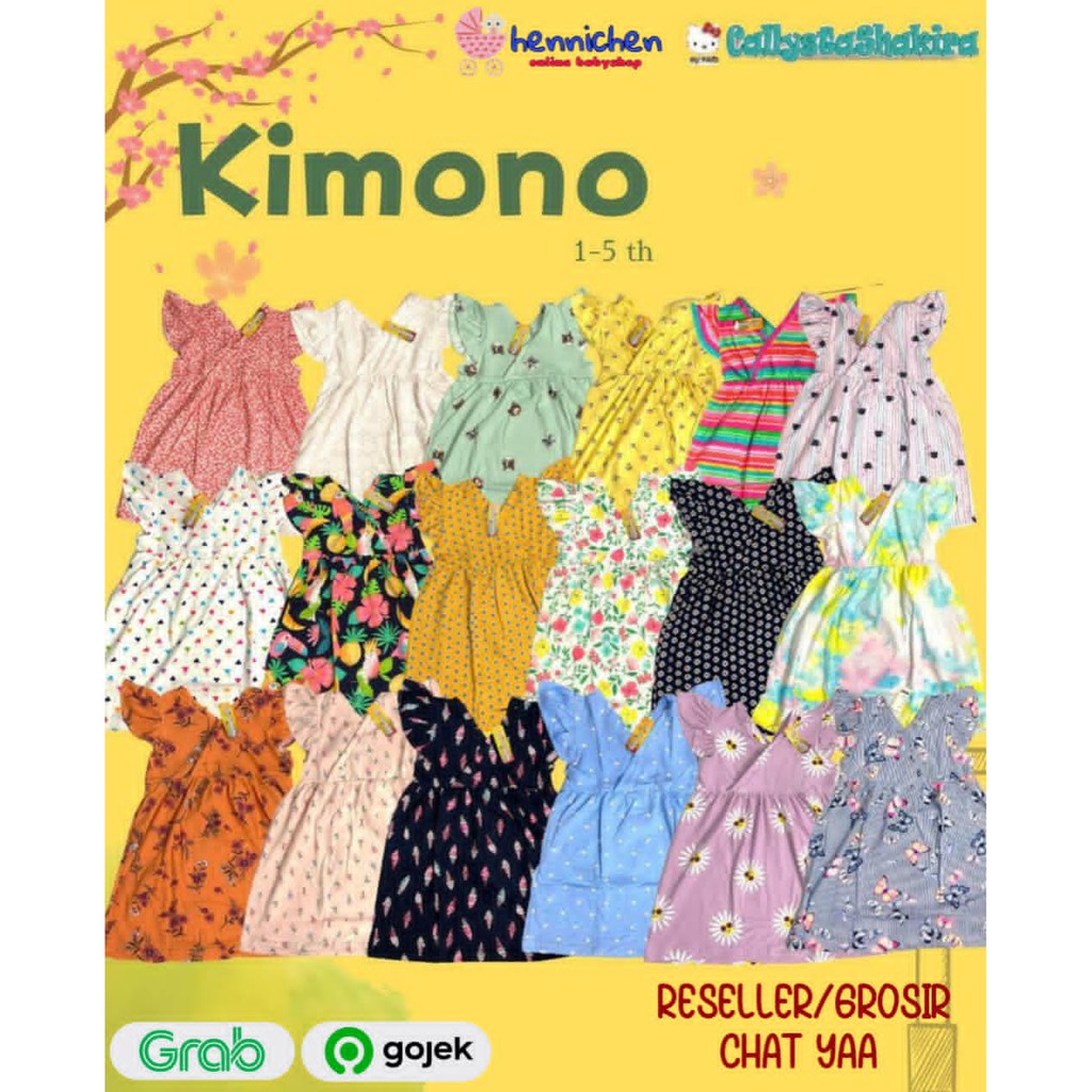 CALLYSTA DRESS ANAK KIMONO CALLYSTA DRESS MOTIF LUCU 1-5 TAHUN