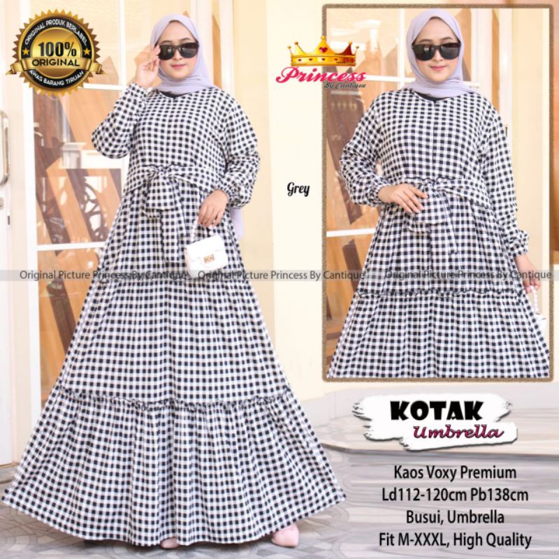 Kotak Fashion Muslimah Wanita Dress Busui Gamis Jumbo Fab Katun Voxy Premium High Quality