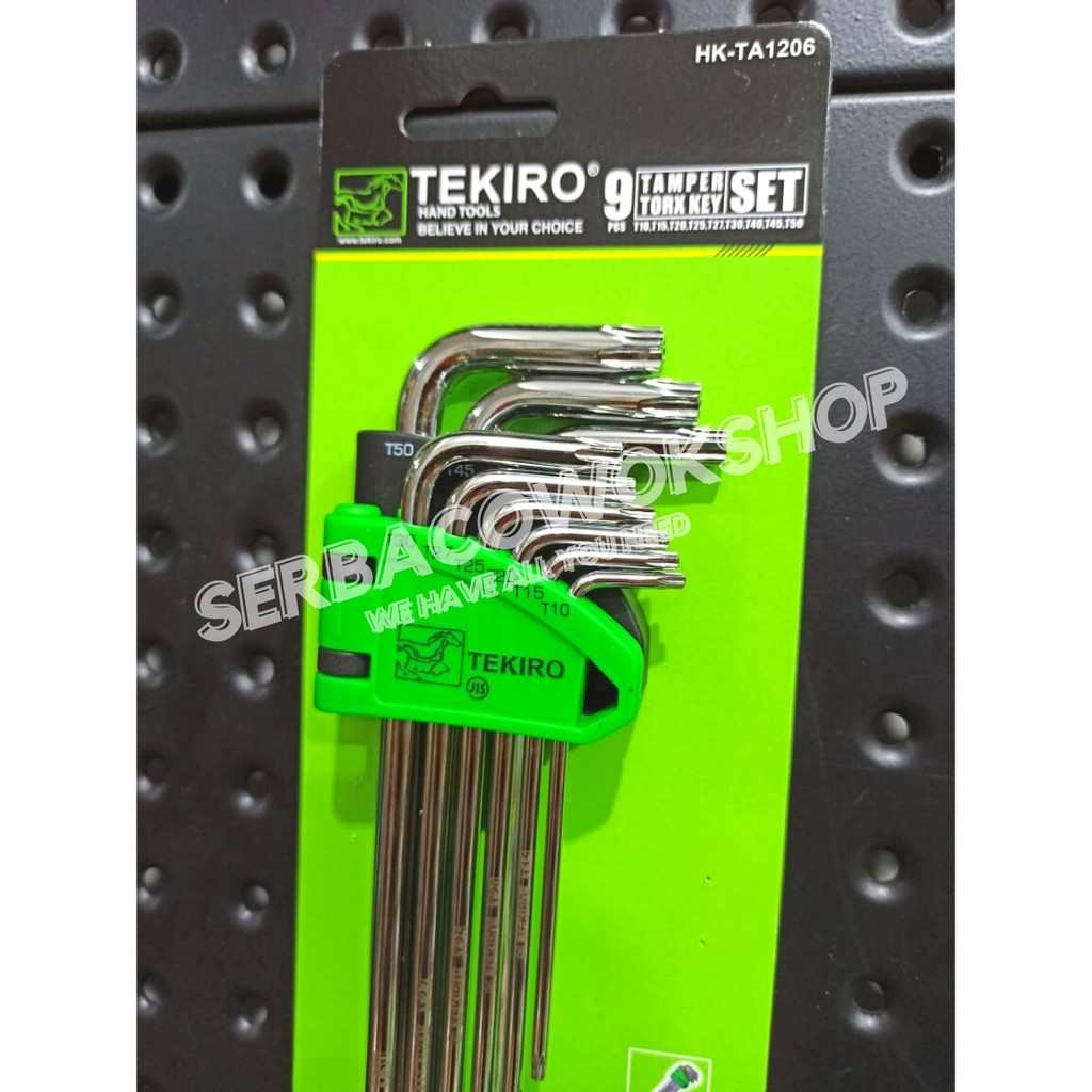 Tekiro Kunci L Bintang 9 pcs Lubang Tamper Torx Key Long Set Termurah Berkualitas