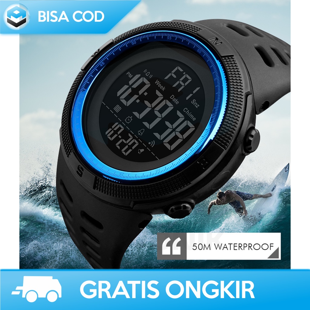 JAM TANGAN DIGITAL SPORTY PRIA LED SKMEI 1251 AKTIF WATERPROOF MURAH