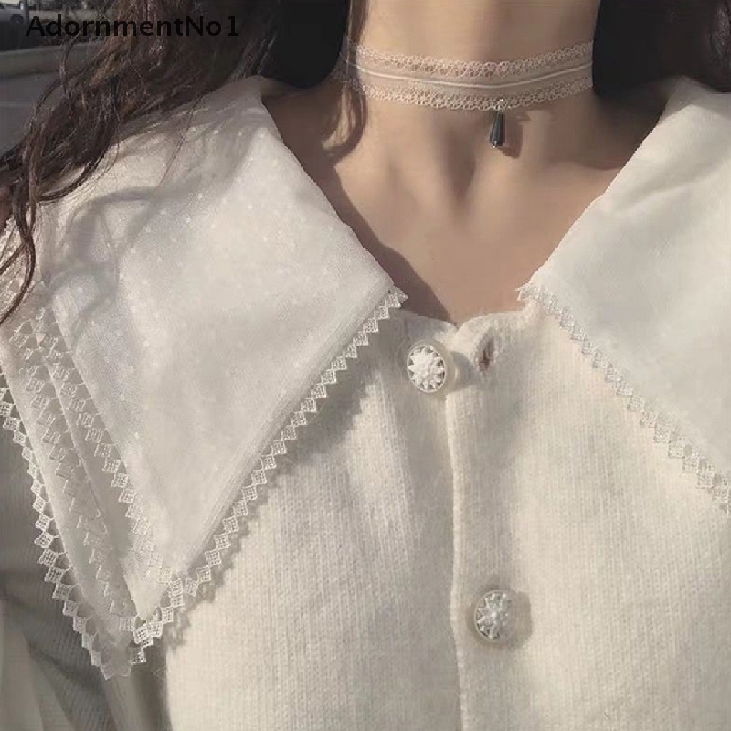 (AdornmentNo1) Kalung Choker Lace Putih Untuk Perhiasan Wanita