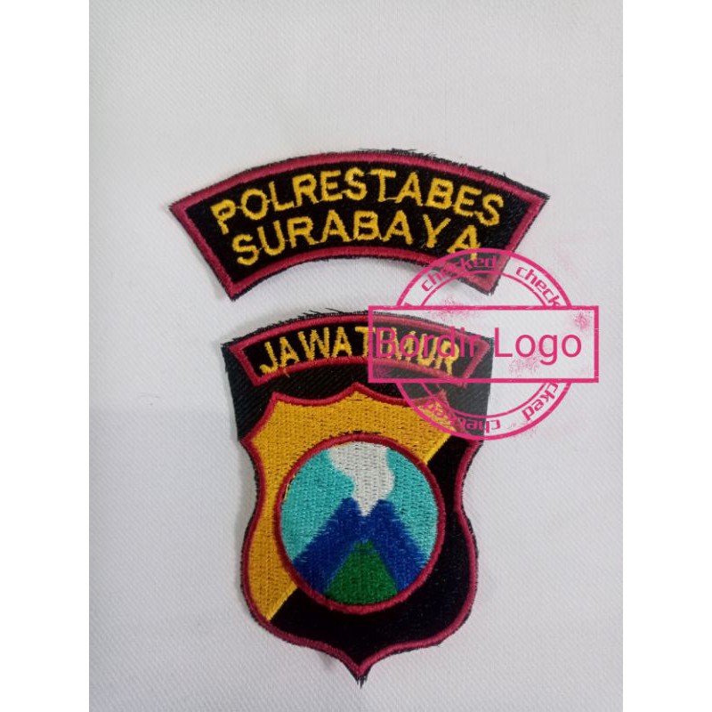 Bordir logo polrestabes surabaya