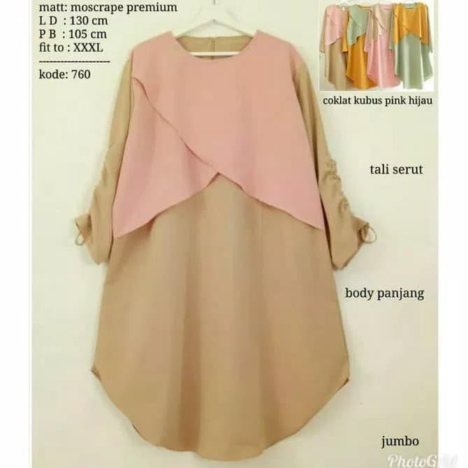 DISKON GILA-GILAAN LONG TUNIK JUMBO XXXL LD 130 TUNIK BIGSIZE 760 - KUALITAS PREMIUM