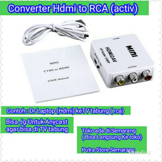 Converter Hdmi to Rca active Konverter Hdmi ke Rca