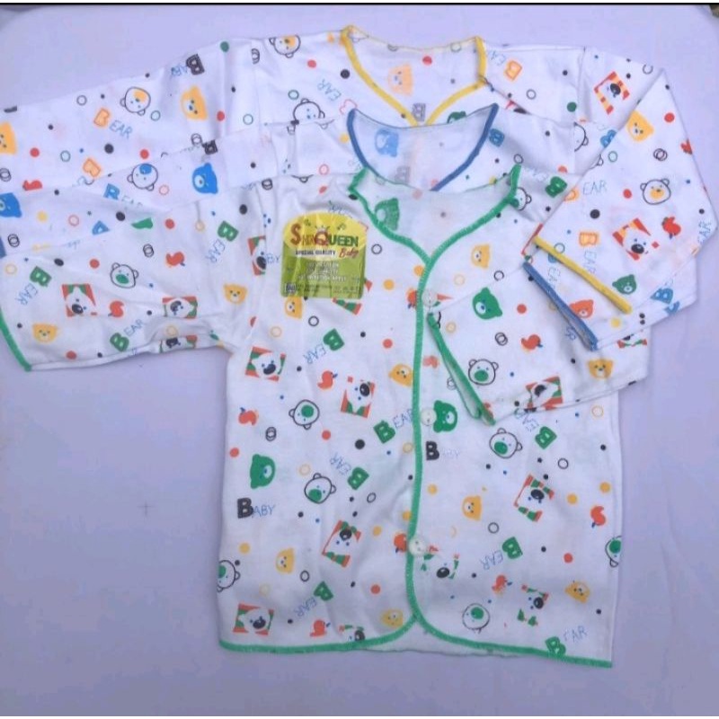SHAQUEEN 12PCS || BAJU BAYI SHAQUEEN PENDEK PANJANG LUSINAN || BAJU ATASAN BABY CEWEK COWOK UNISEX S