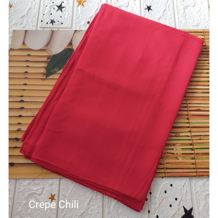 [175X75 CM] Jilbab Pashmina Polos Crepe Diamond Italiano Umama-Crepe Chili