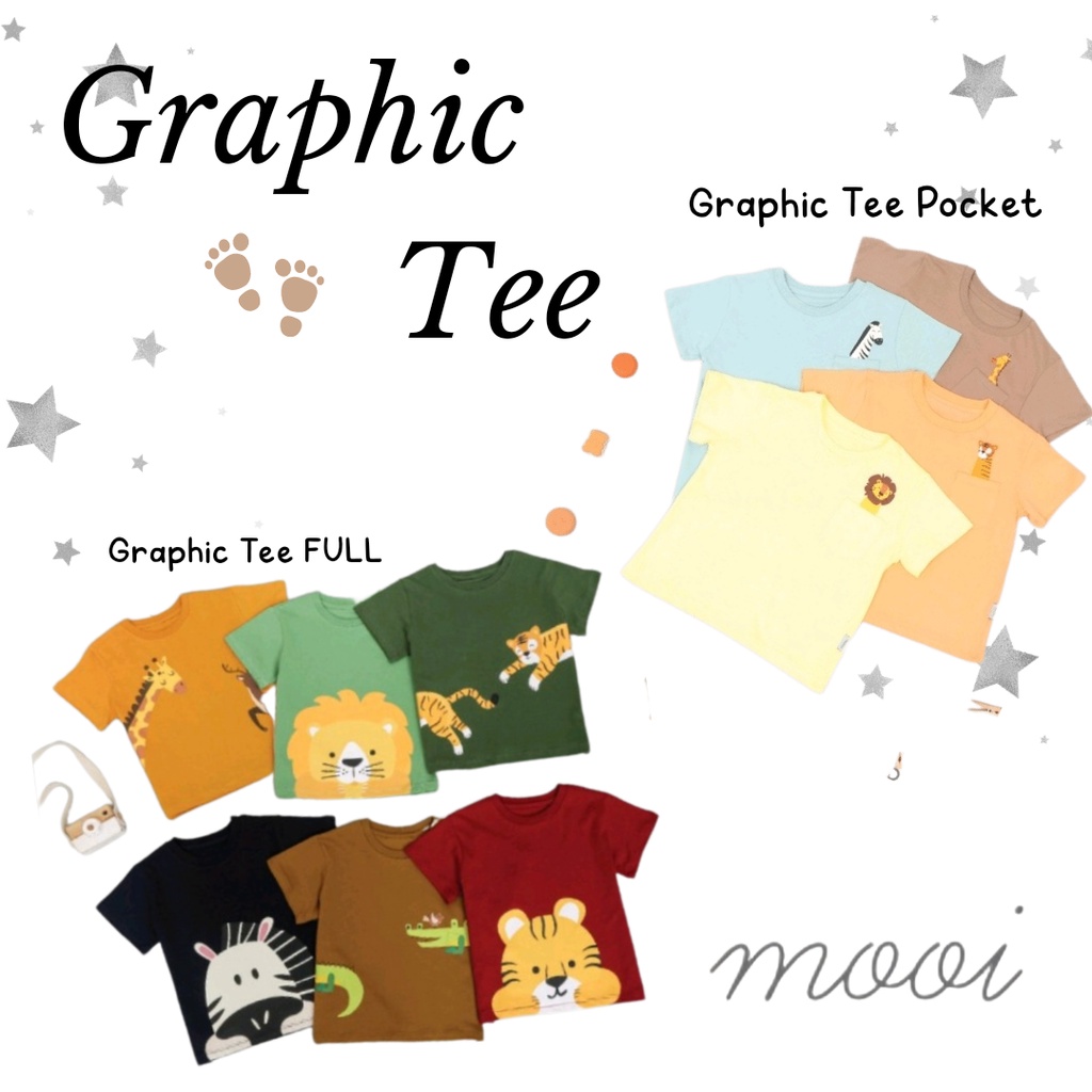 Mooi Kaos Anak Laki-laki Unisex Perempuan Graphic Tee 1-5 Tahun PART 2 SO