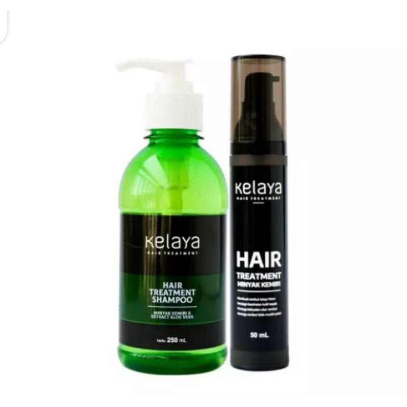 Shampo KELAYA HAIR TREATMENT SHAMPOO perawatan rambut rontok 250 ml ORIGINAL paket Komplit hair serum minyak kemiri-1Shampo +1Myk Kemiri