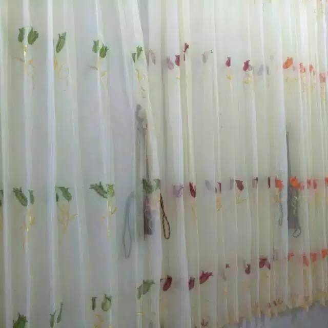 gorden vitrase tulip bordir