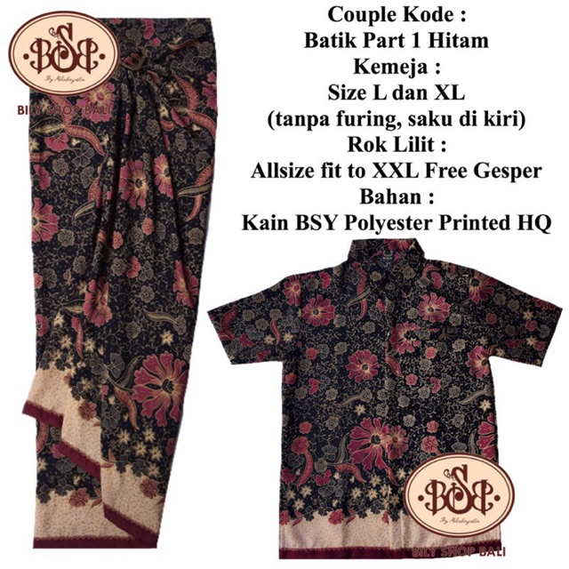 BILY SHOP BALI Couple Sarimbit Setelan Hem dan Rok Lilit BILY SHOP BALI Couple Sarimbit Setelan Hem dan Rok Lilit