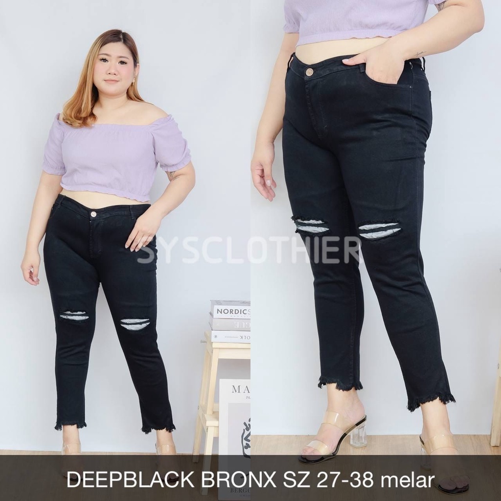 CELANA JEANS WANITA 7/9 DEEPBLACK BRONX