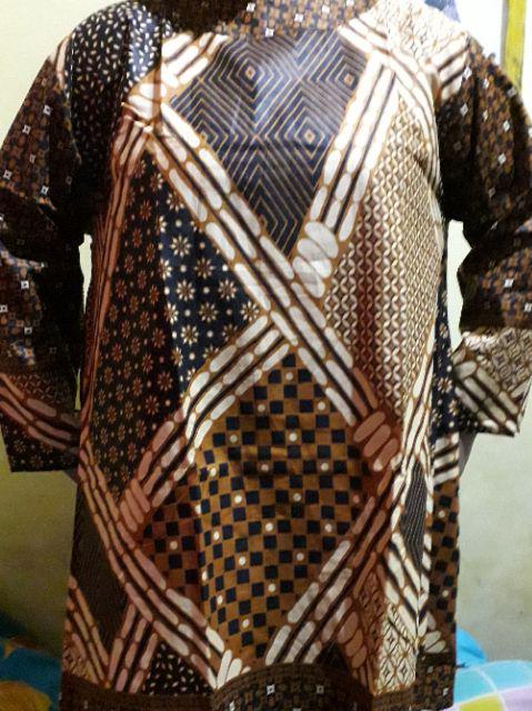 Tunic Aserehe Mataram Brownies Jumbo Tunik Batik Cantik Modern Big Size Seragam Batik Kantor Kerja