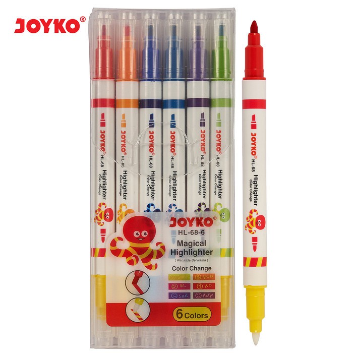 

Magical Highlighter Joyko HL-68-6w | Stabilo Joyko | Penanda Berwarna HL-68 6 warna