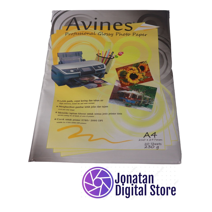 Kertas Foto Glossy / Kilat Avines 230g A4