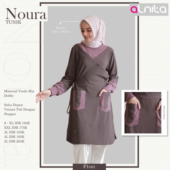 ALNITA TUNIK NOURA BAHAN VERDE MIX DOBBY TUNIK WANITA SIMPLE