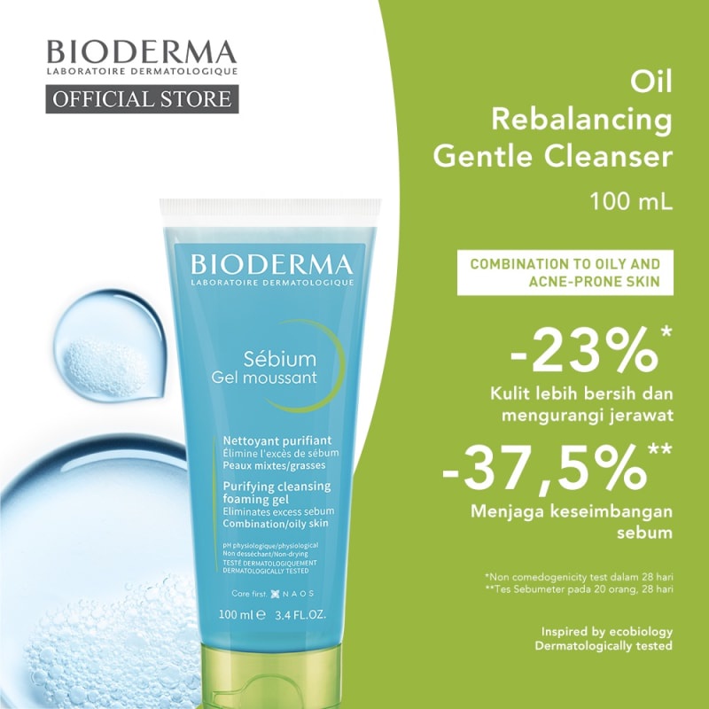 Jual Bioderma Sebium Gel Moussant 100 ml Facial Wash untuk Kulit