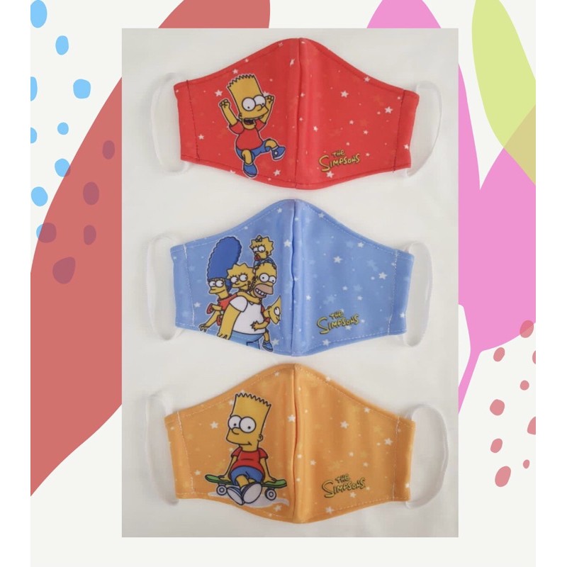 Masker nonmedis kain hijab nonhijab karakter the simpsons lucu murah
