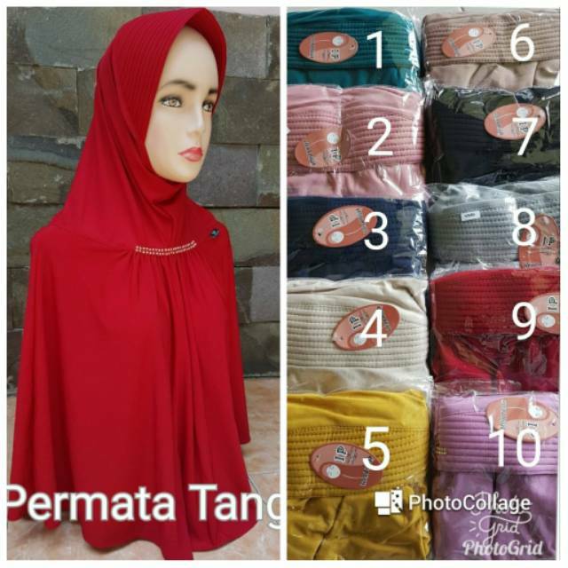 Jilbab Jersey IP polos permata