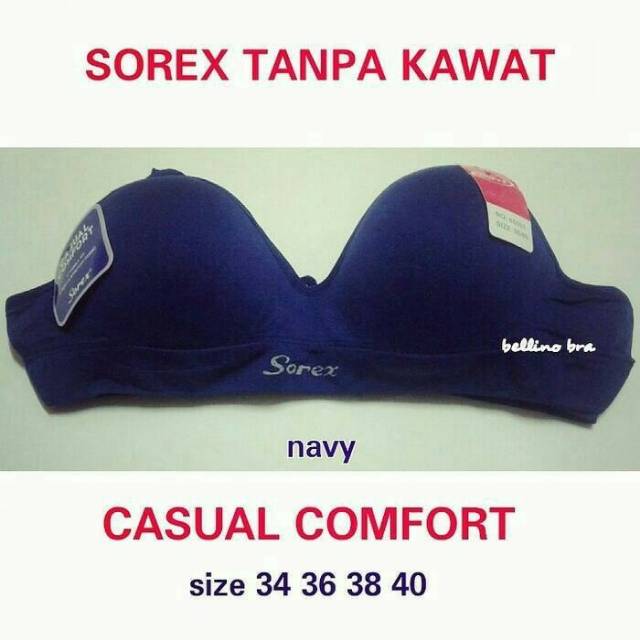 Bra Sorex Basic 65001 Tanpa Kawat / BH Wanita Tanpa Kawat / Bra Tanpa Kawat Import Size 34-40 Sorex