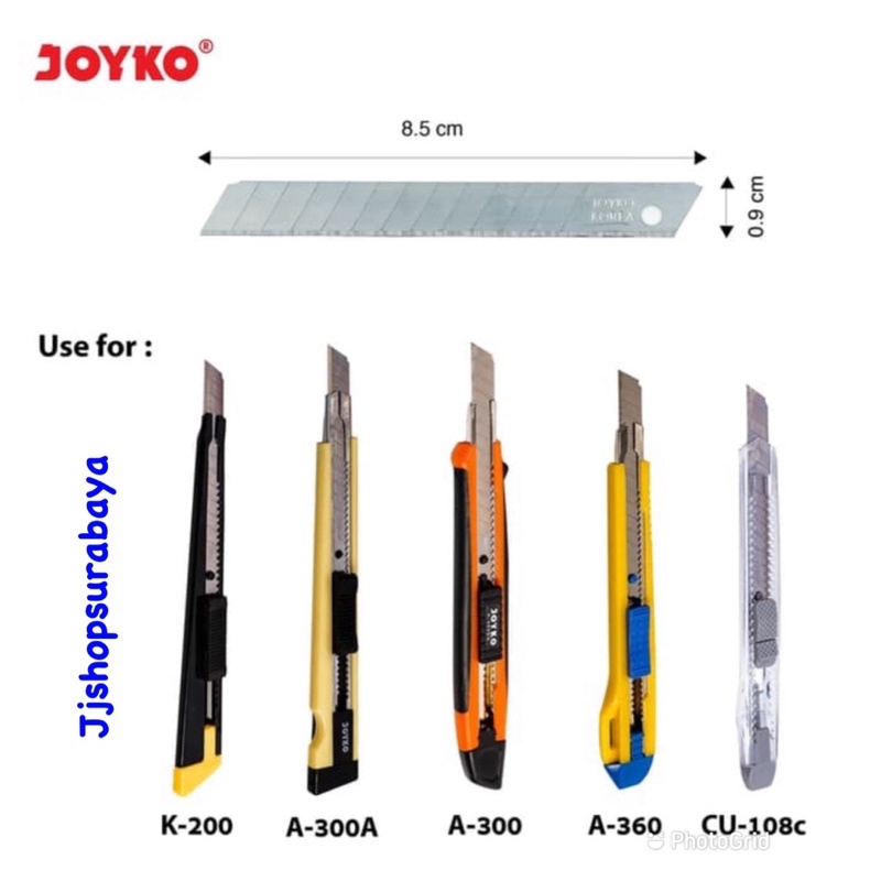 

Refill isi cutter pemotong merk joyko A-100 (1 tube isi 5 pc)